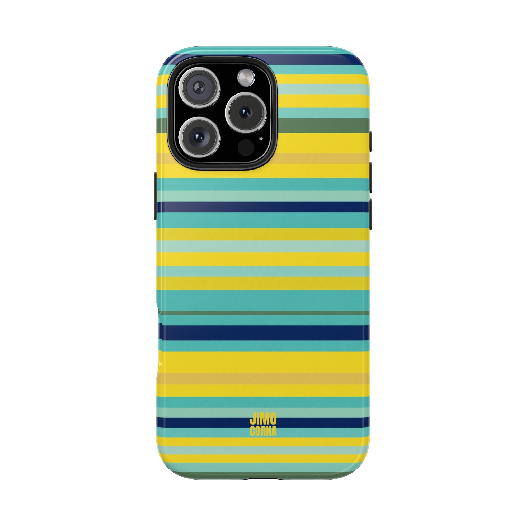 Blue Lemon Stripe iPhone Case