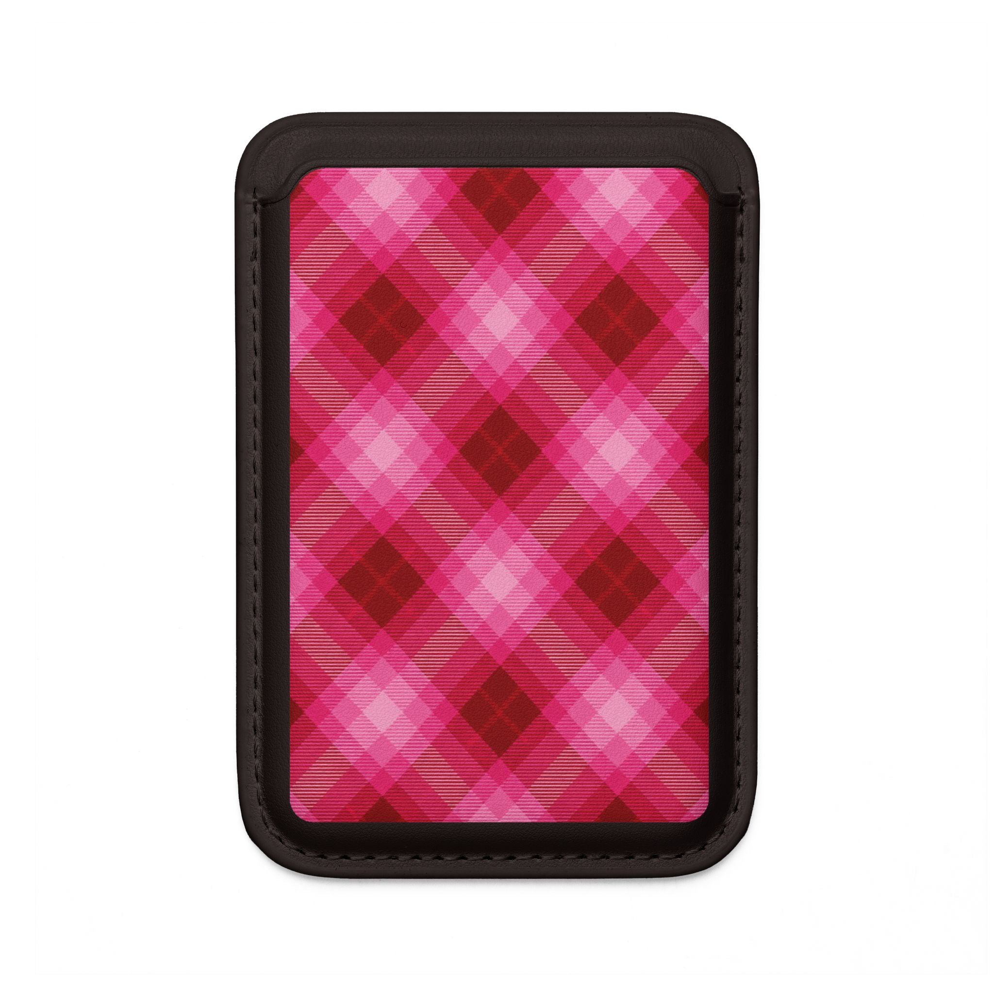 Pink Picnic Plaid Vegan MagSafe Wallet