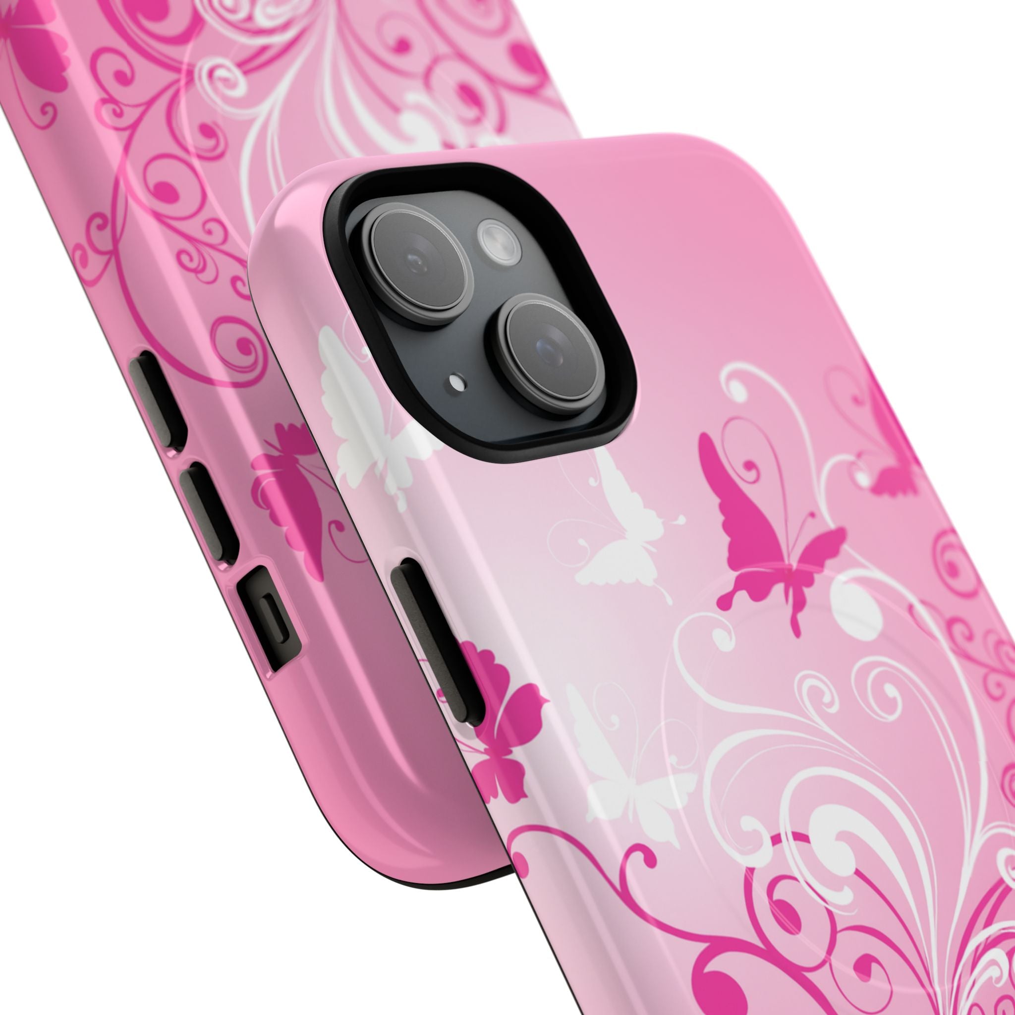 Pink Flutter Garden MagSafe iPhone Case