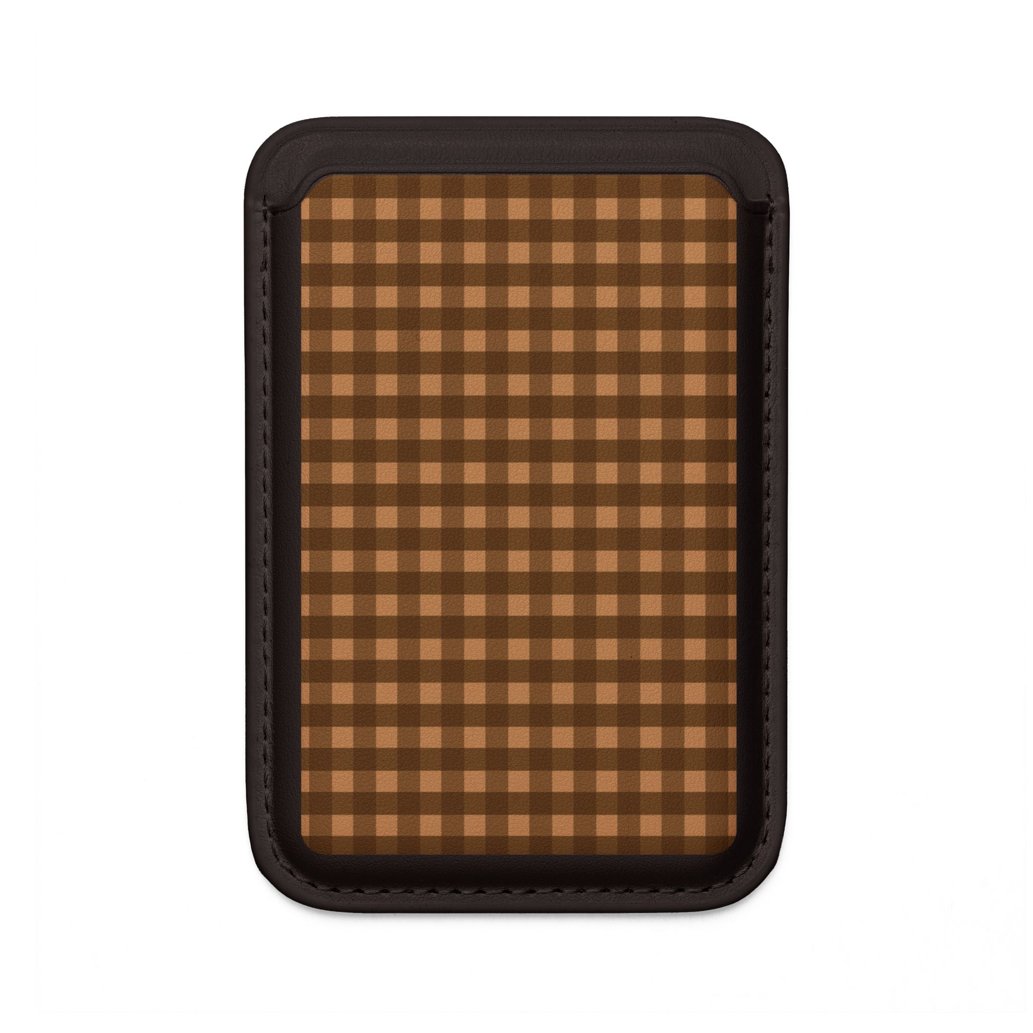 Farm Gingham Vegan MagSafe Wallet | Brown
