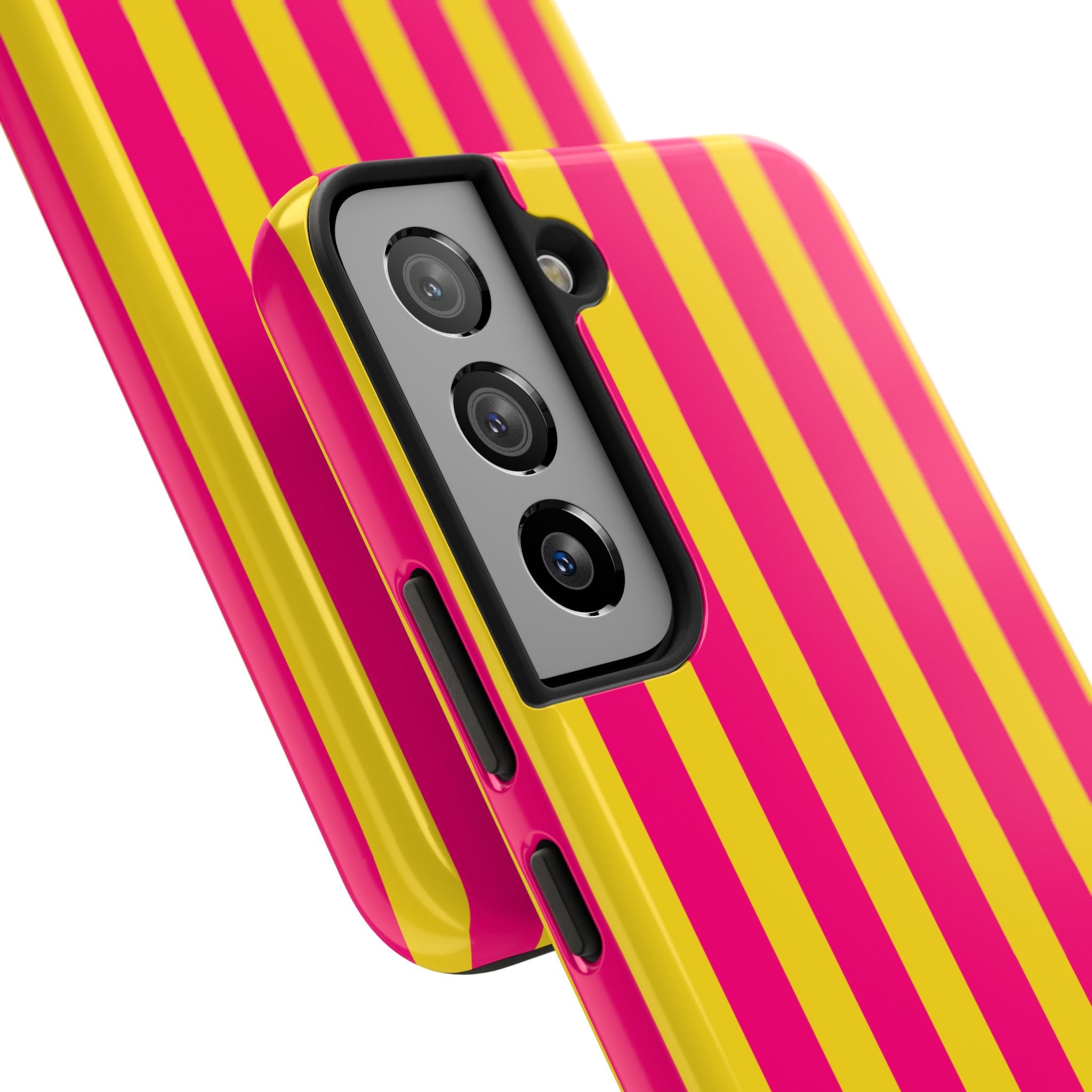 Bold Stripes Samsung Galaxy Case | Pink and Yellow