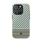 Asymmetrical Lines MagSafe iPhone Case | Blue and Brown
