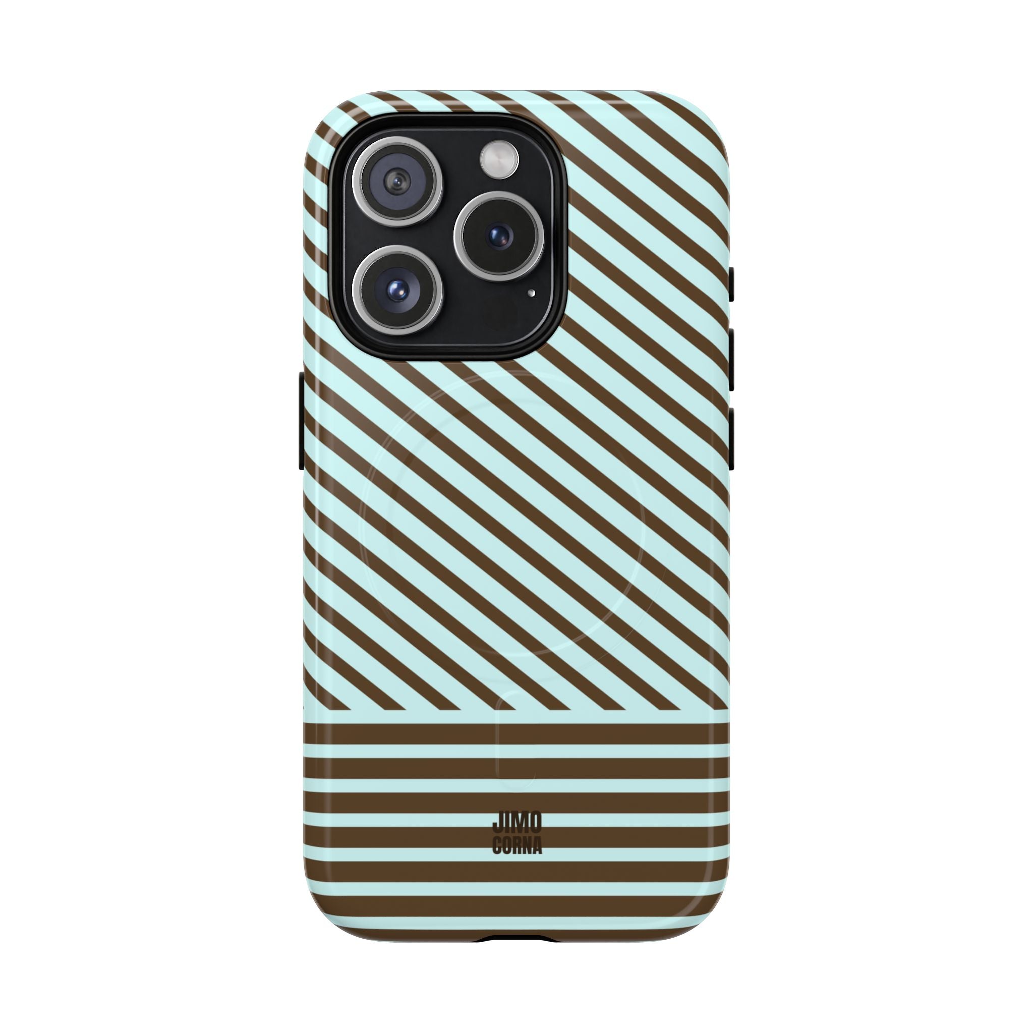 Asymmetrical Lines MagSafe iPhone Case | Blue and Brown