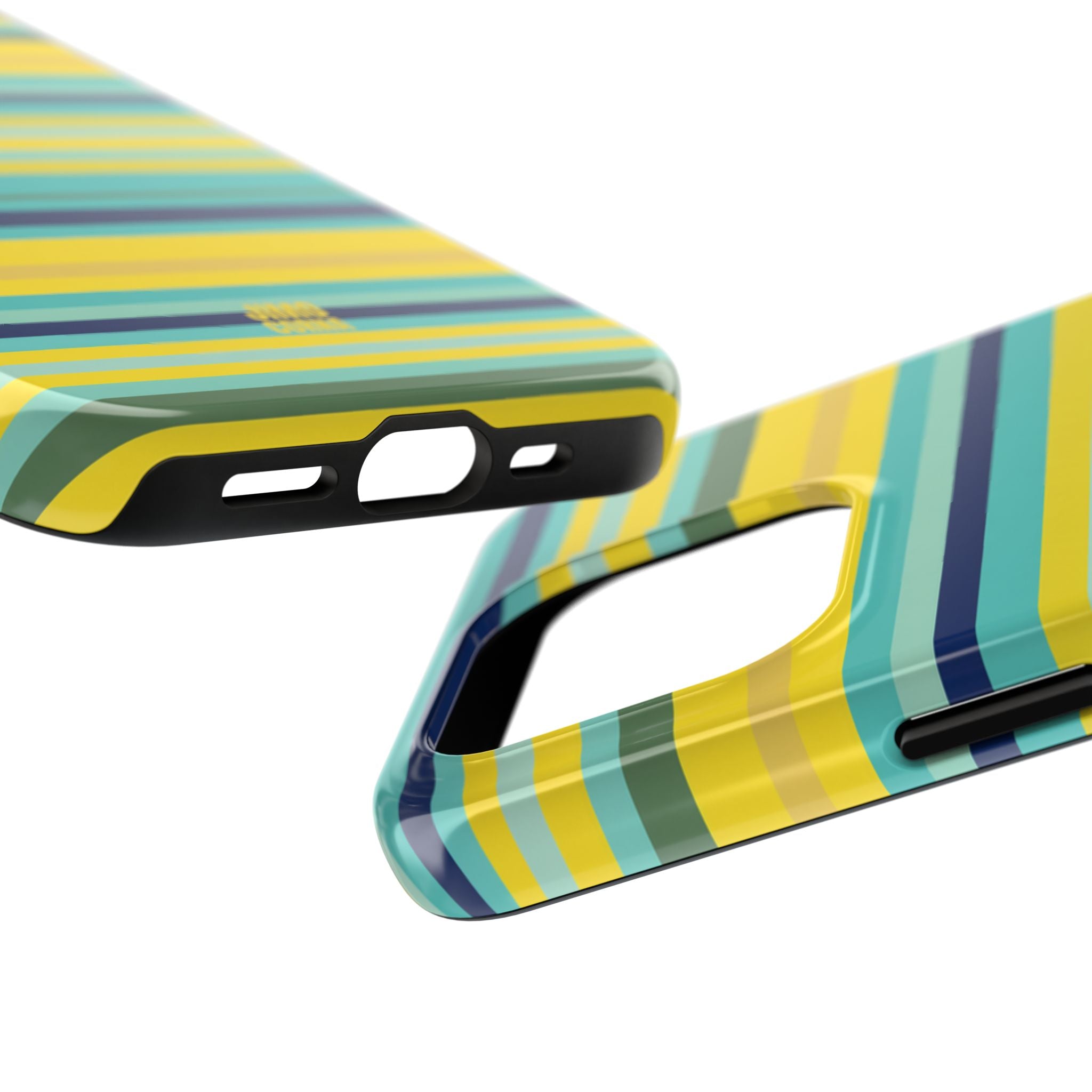 Blue Lemon Stripe iPhone Case