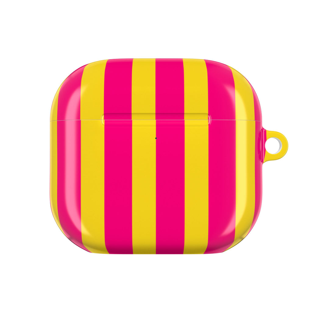 Bold Stripes AirPods Case | Pink and Yellow
