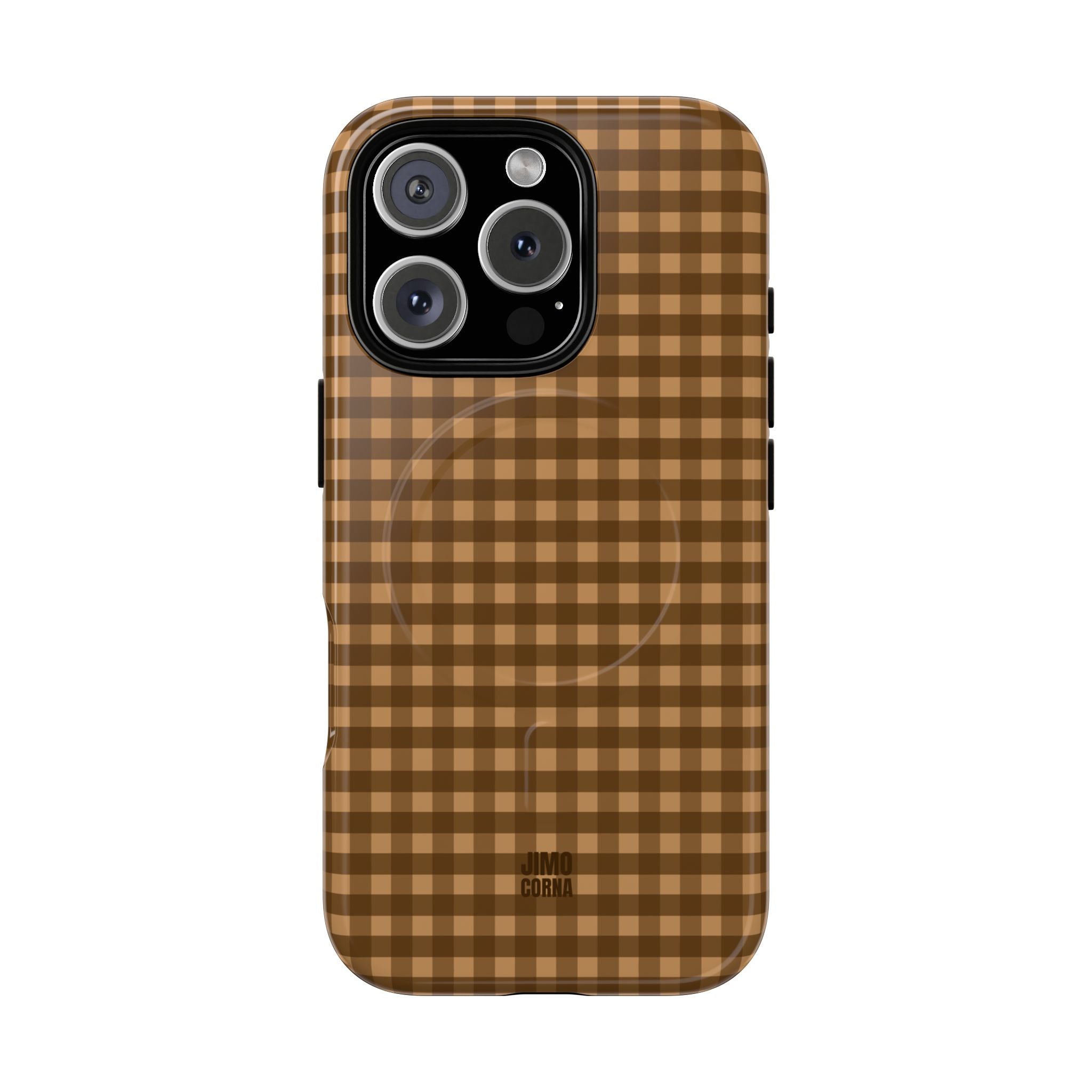 Farm Gingham MagSafe iPhone Case | Brown