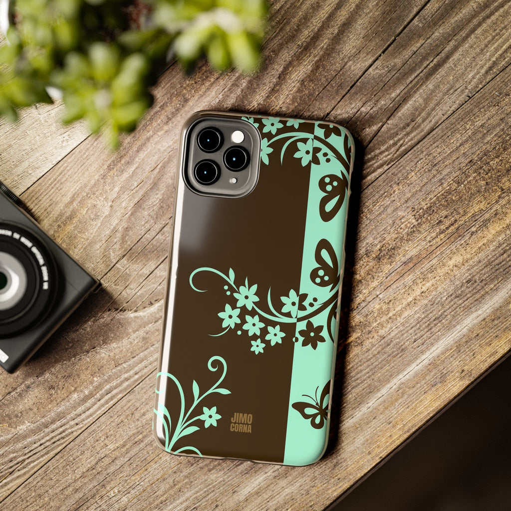 Y2K Floral iPhone Case | Brown and Mint