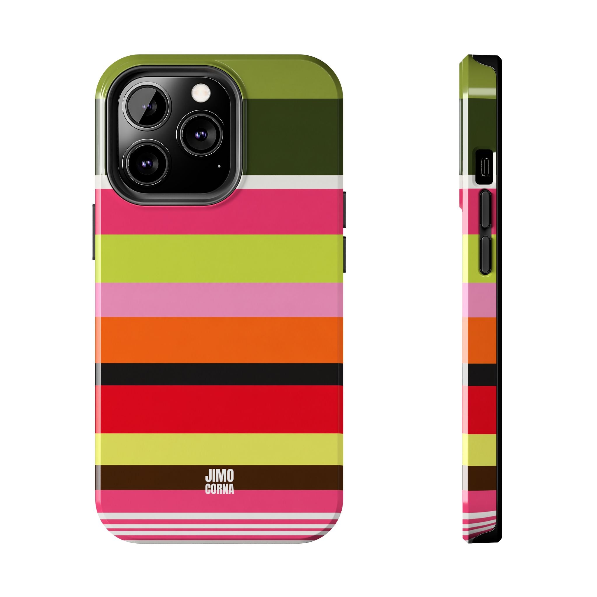 Berry Citrus Stripe iPhone Case