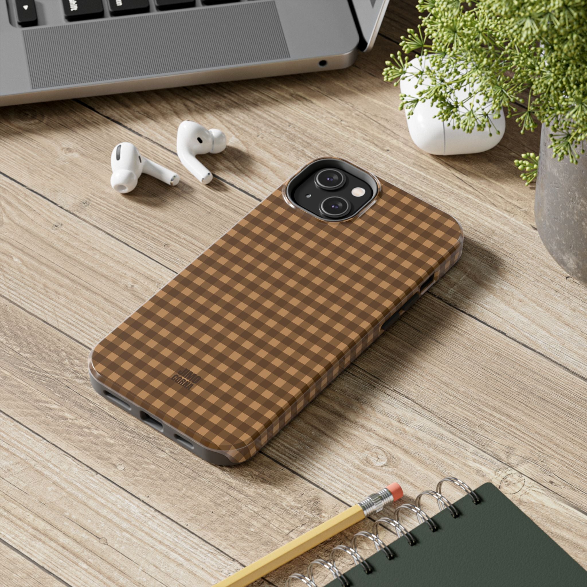 Farm Gingham iPhone Case | Brown