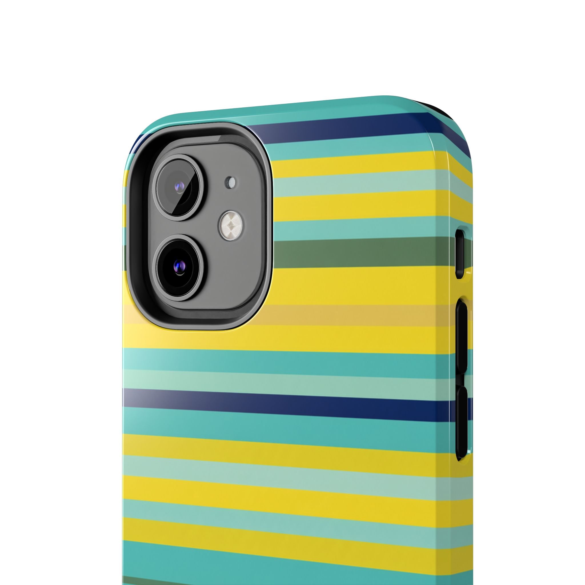 Blue Lemon Stripe iPhone Case