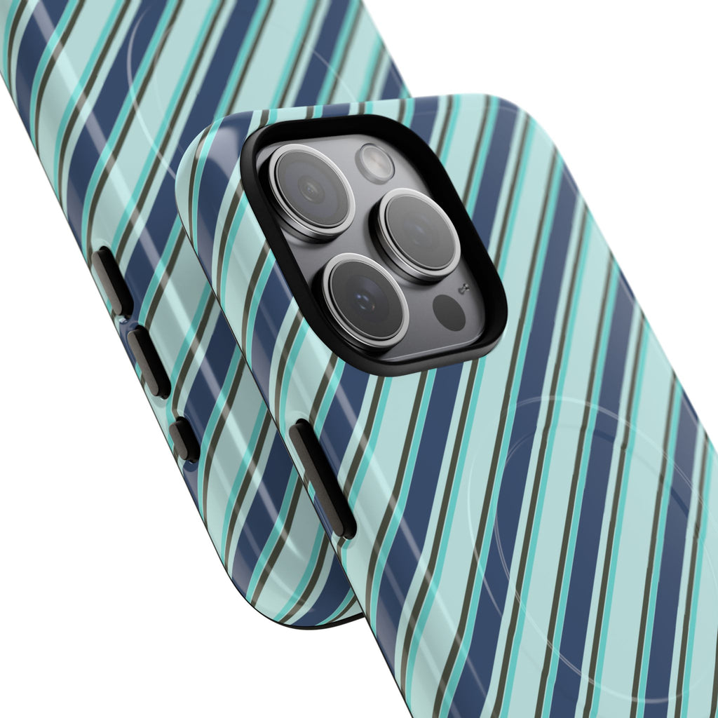 Angelina Stripes | Blue - MagSafe iPhone Case