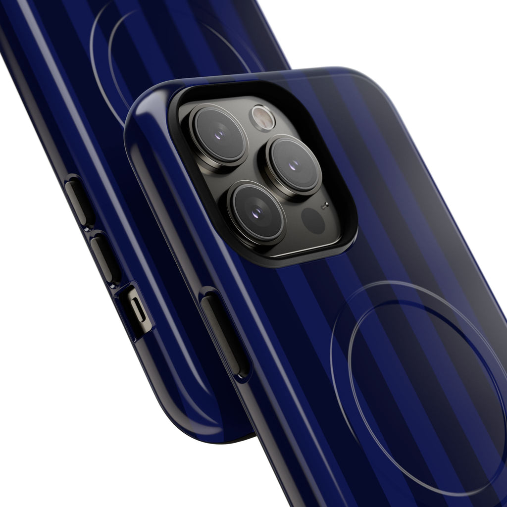 Bold Stripes MagSafe iPhone Case | Navy Blue