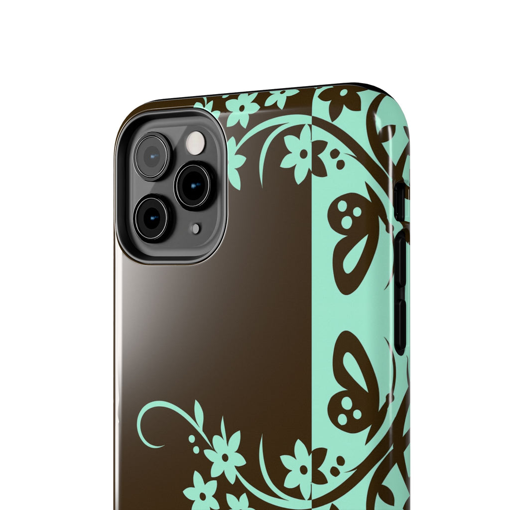 Y2K Floral iPhone Case | Brown and Mint