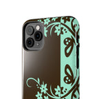 Y2K Floral iPhone Case | Brown and Mint