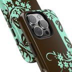 Y2K Floral iPhone Case | Brown and Mint