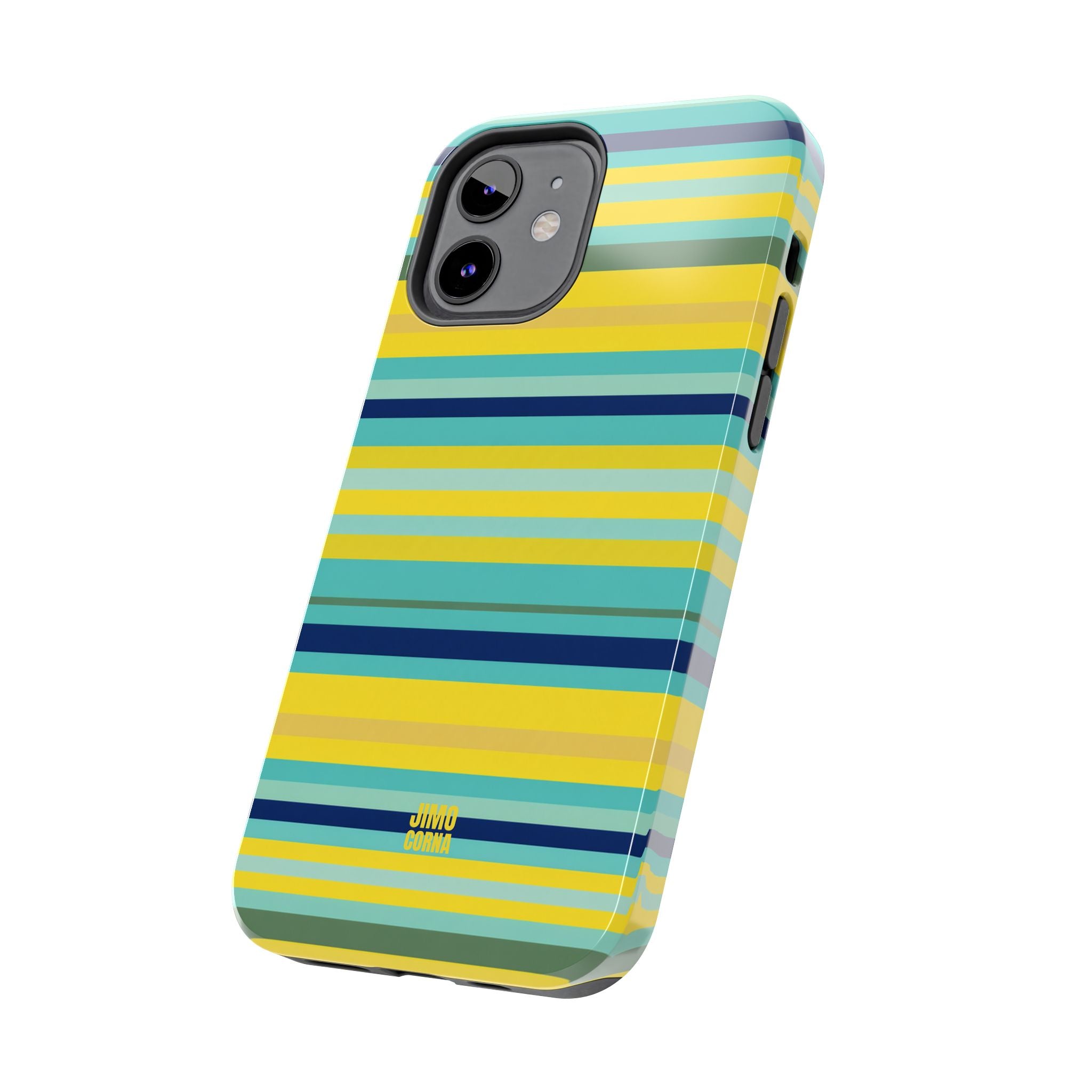 Blue Lemon Stripe iPhone Case