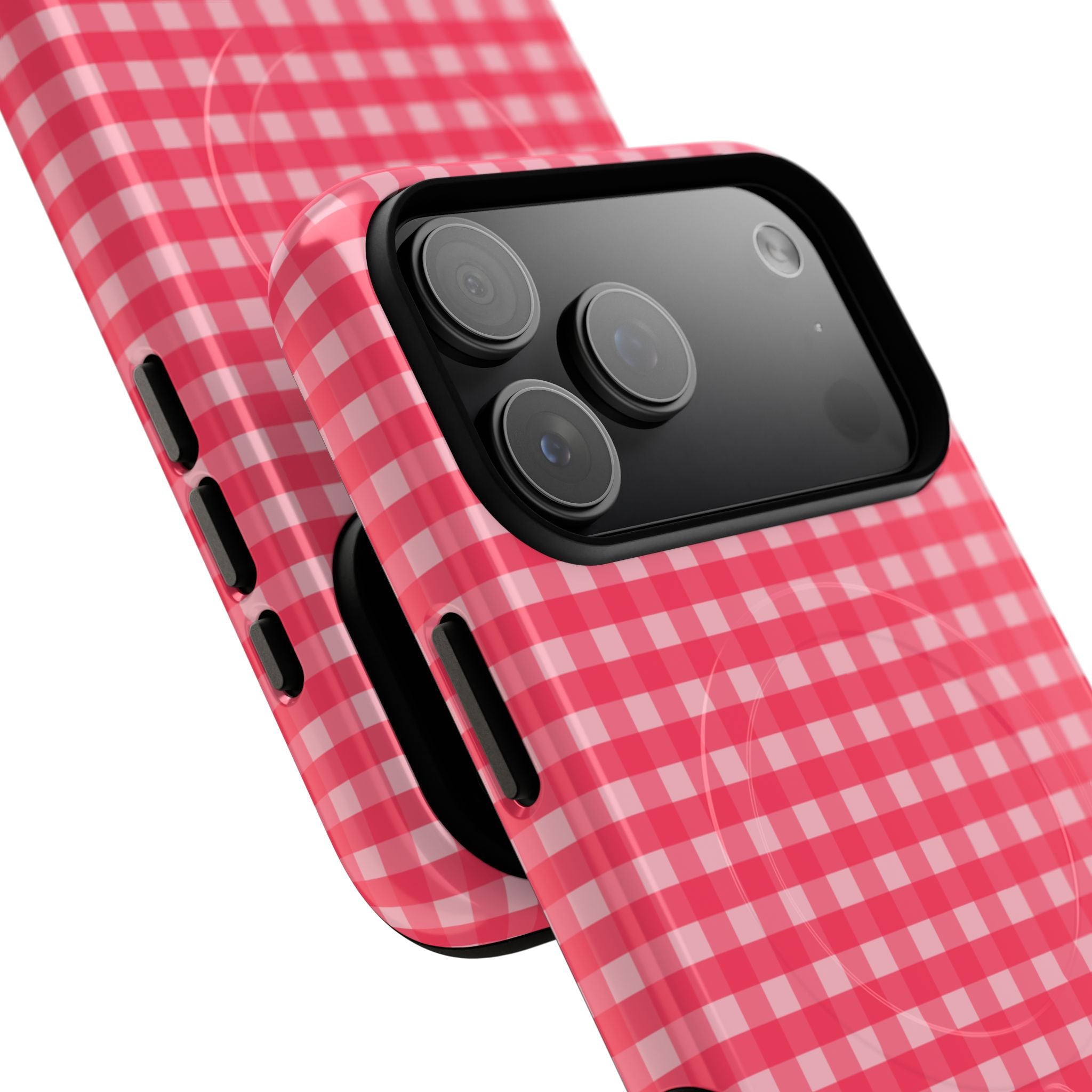 Farm Gingham MagSafe iPhone Case | Hot Pink