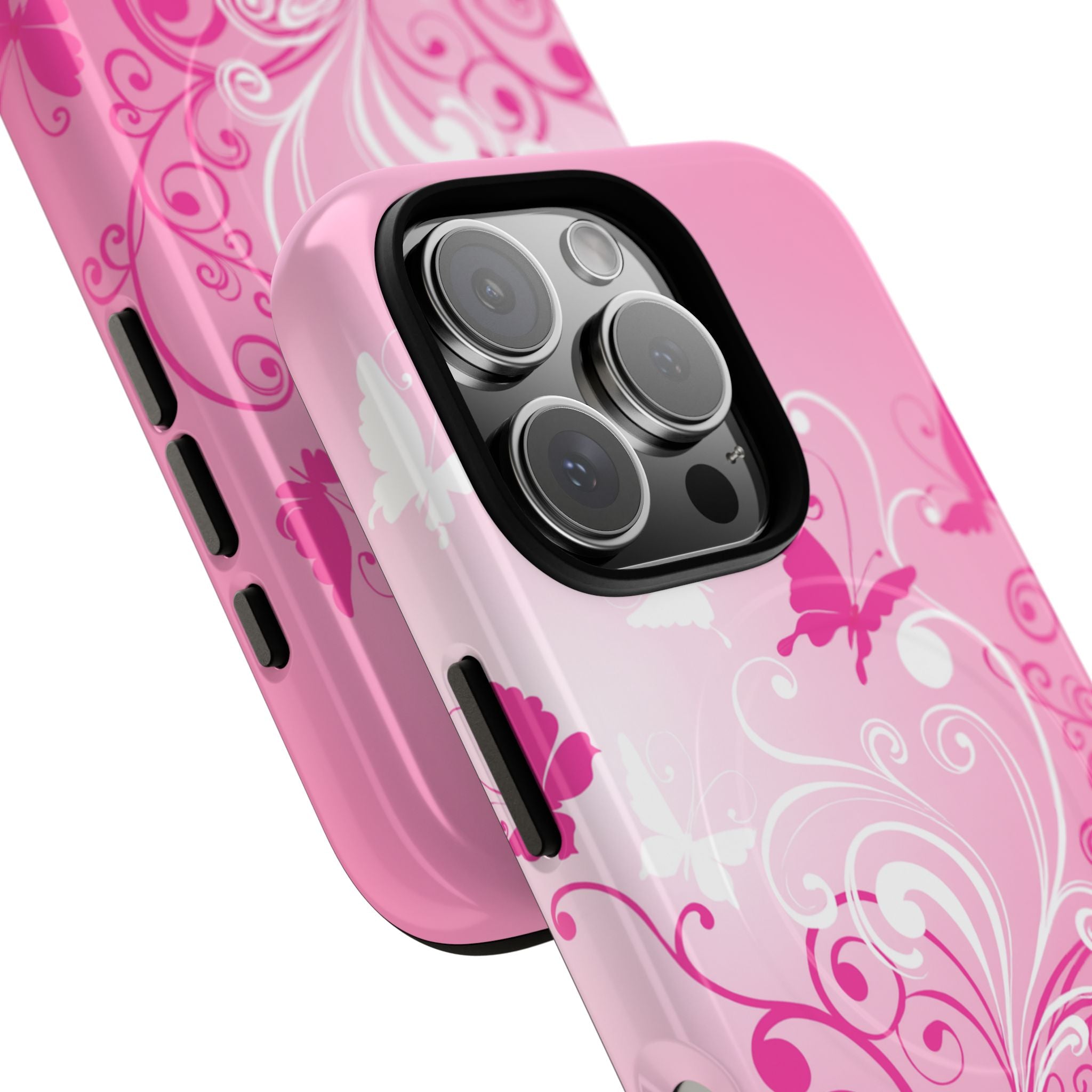 Pink Flutter Garden MagSafe iPhone Case