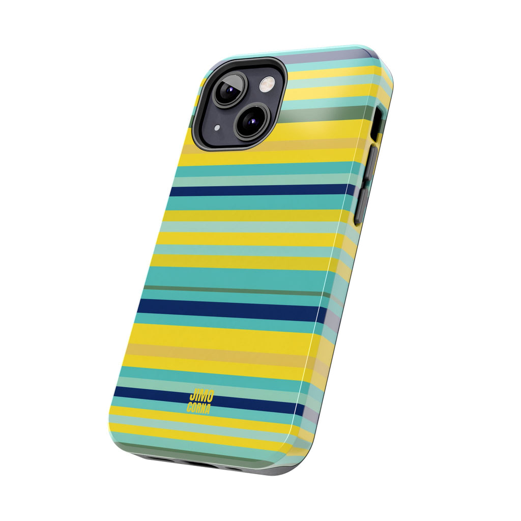 Blue Lemon Stripe iPhone Case