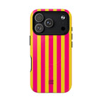 Bold Stripes MagSafe iPhone Case | Pink and Yellow