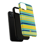 Blue Lemon Stripe MagSafe iPhone Case
