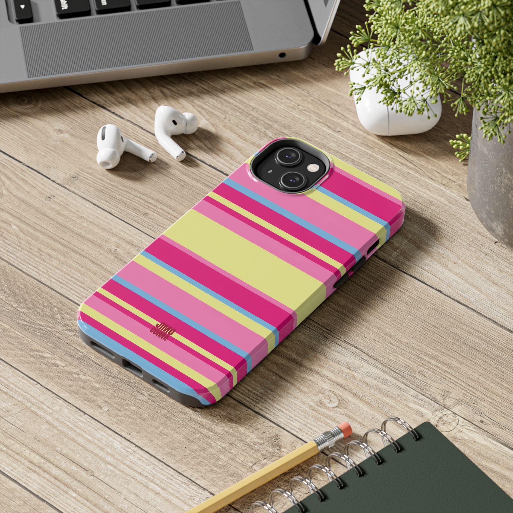 Lemonberry Stripe iPhone Case