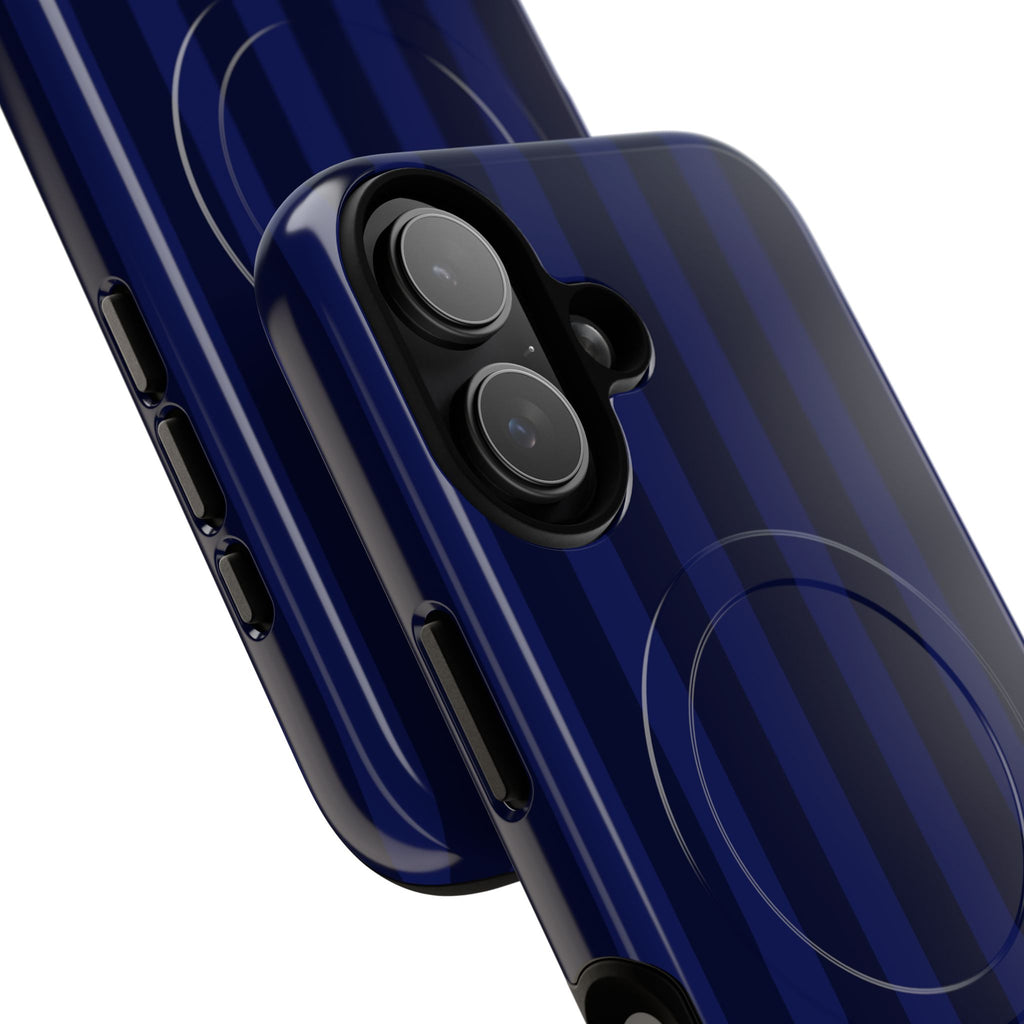 Bold Stripes MagSafe iPhone Case | Navy Blue