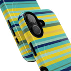 Blue Lemon Stripe MagSafe iPhone Case