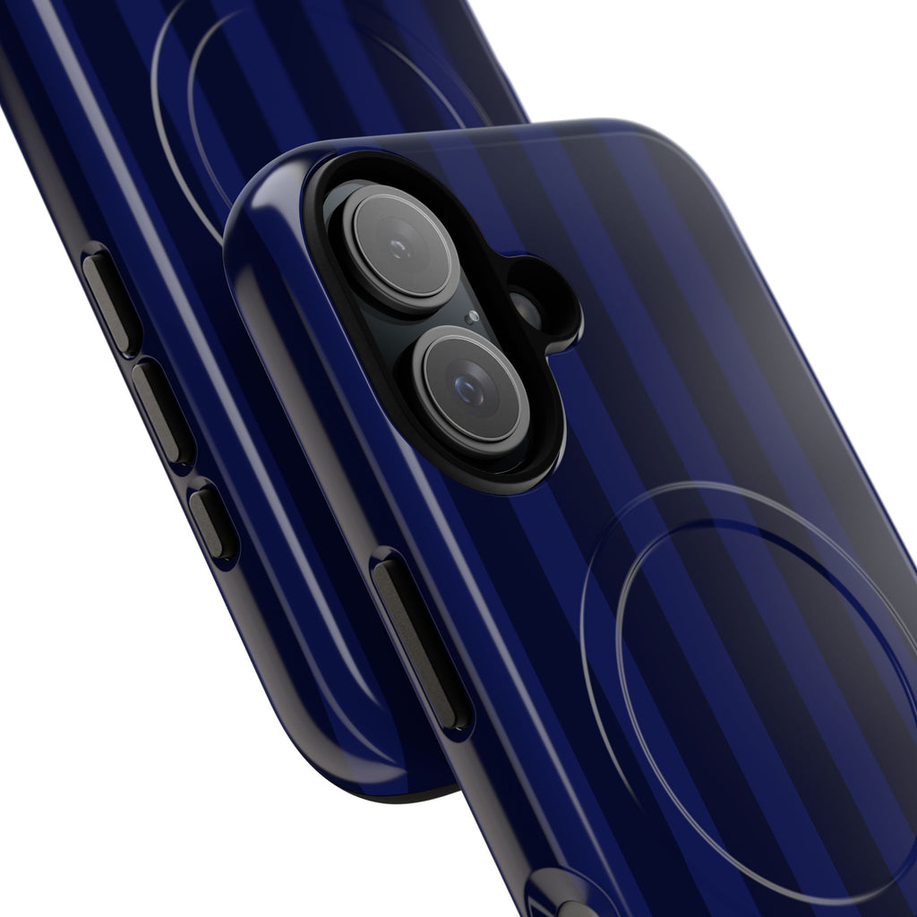 Bold Stripes MagSafe iPhone Case | Navy Blue