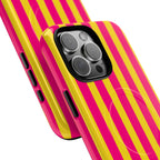 Bold Stripes MagSafe iPhone Case | Pink and Yellow