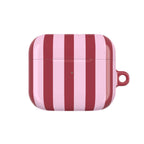 Bold Stripes AirPods Case | Pink and Red