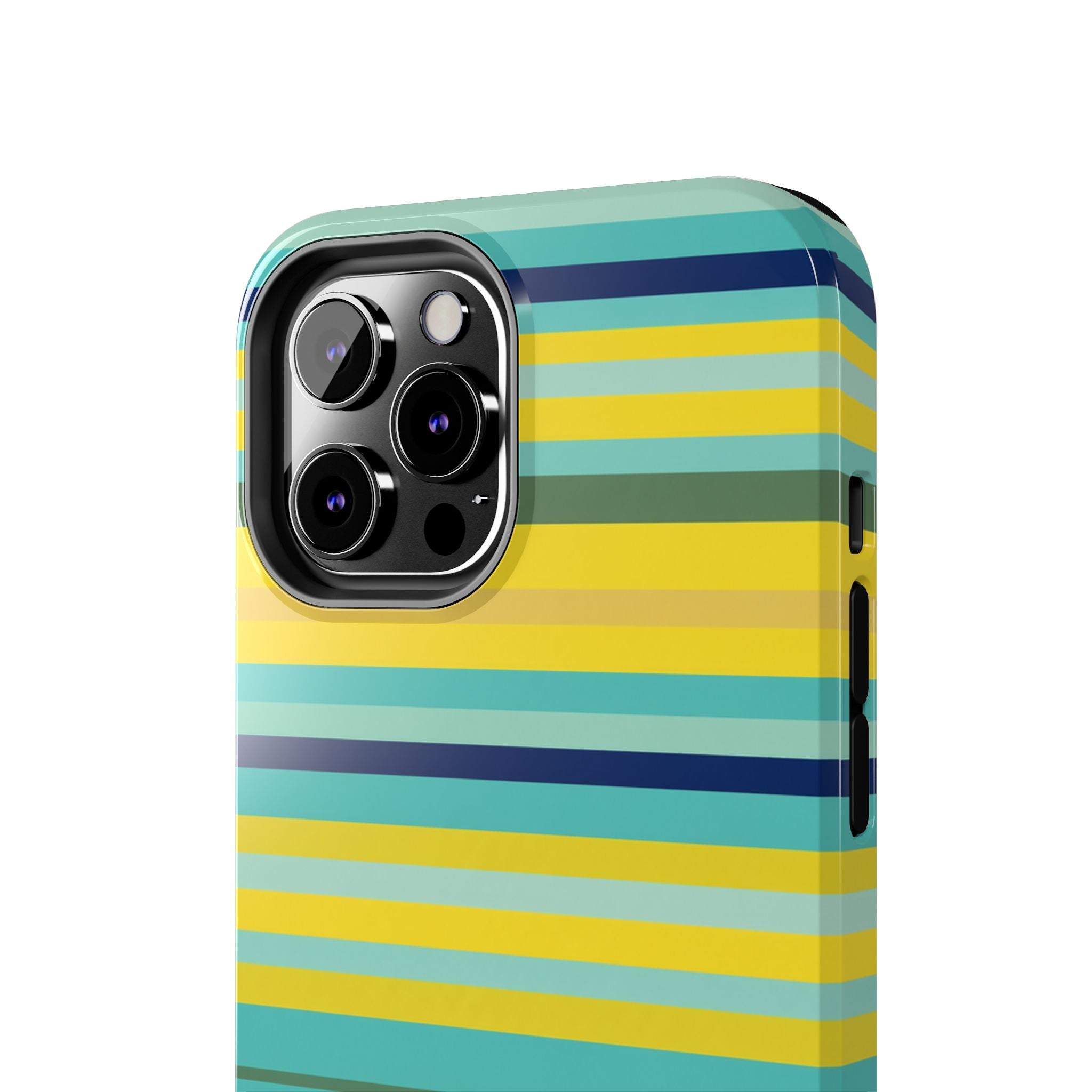 Blue Lemon Stripe iPhone Case