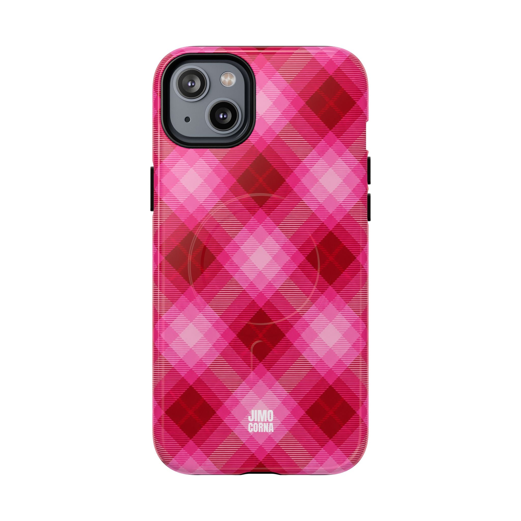 Pink Picnic Plaid MagSafe iPhone Case