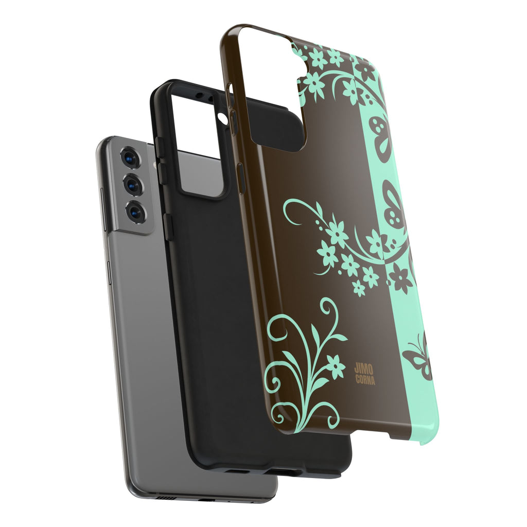 Y2K Floral iPhone Case | Brown and Mint