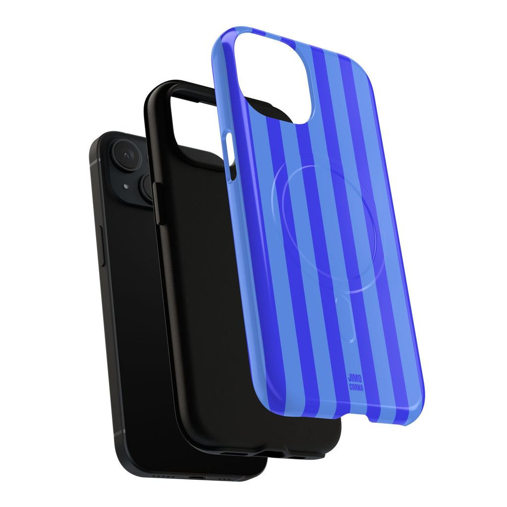 Blueberry Bold Stripes MagSafe iPhone Case