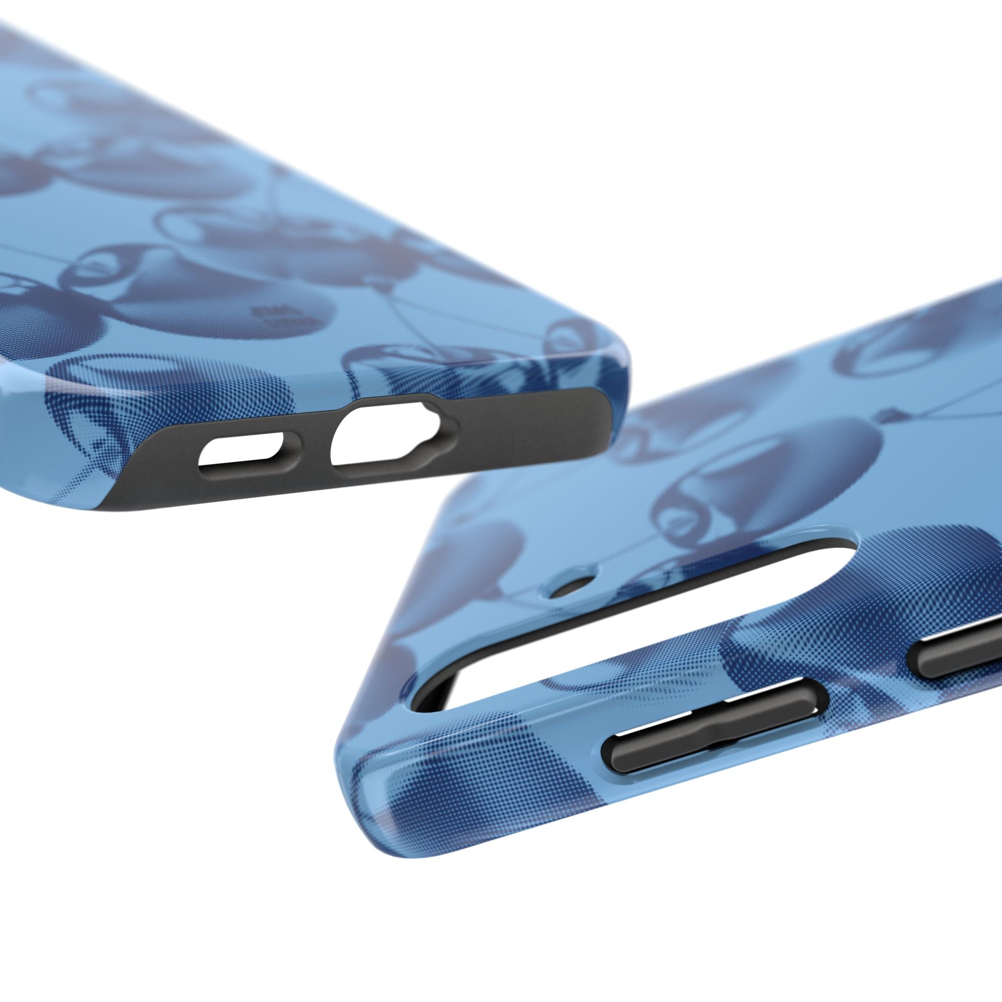 Blue Retro Cherries