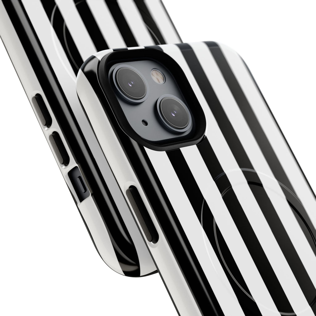 Bold Stripes MagSafe iPhone Case | Black and White