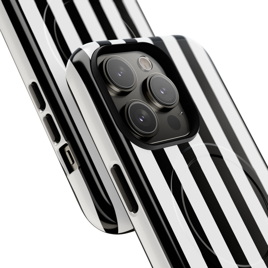 Bold Stripes MagSafe iPhone Case | Black and White