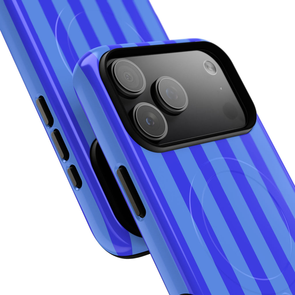 Blueberry Bold Stripes MagSafe iPhone Case