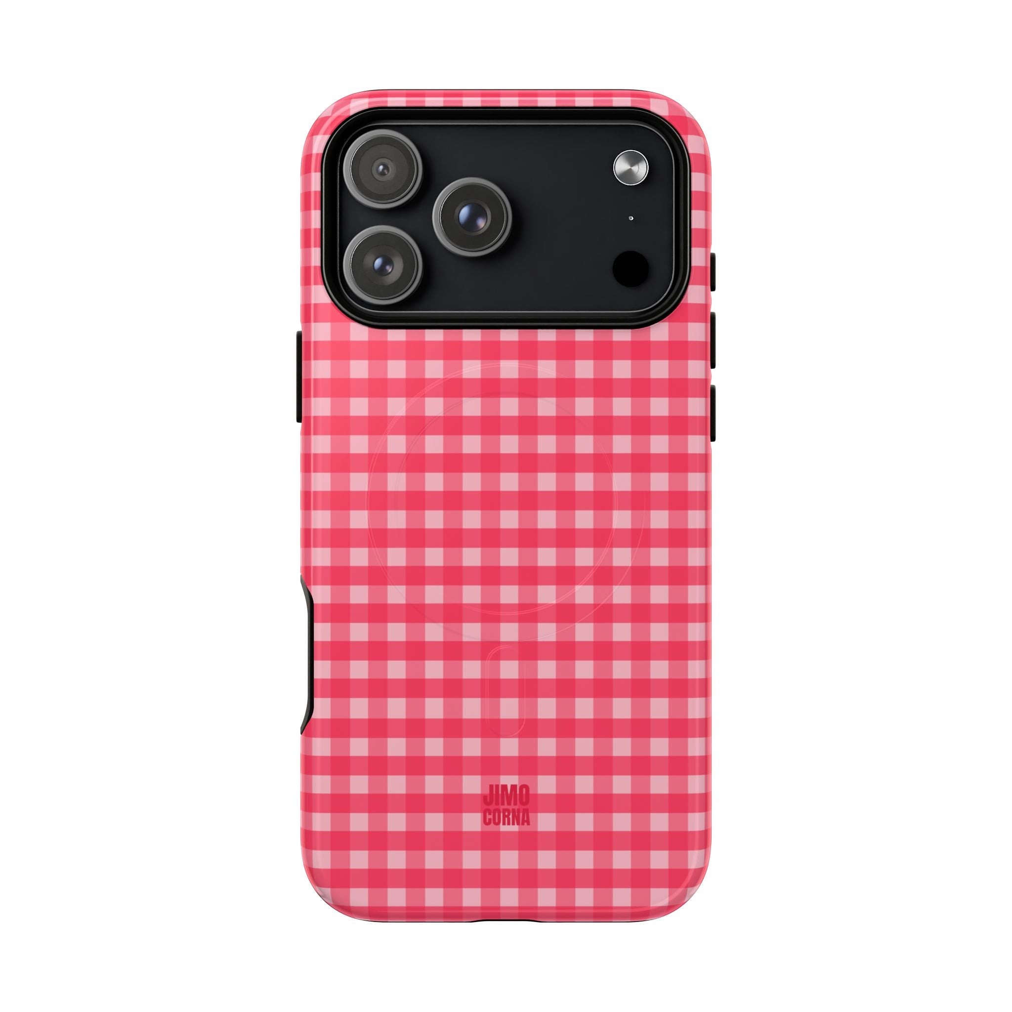 Farm Gingham MagSafe iPhone Case | Hot Pink