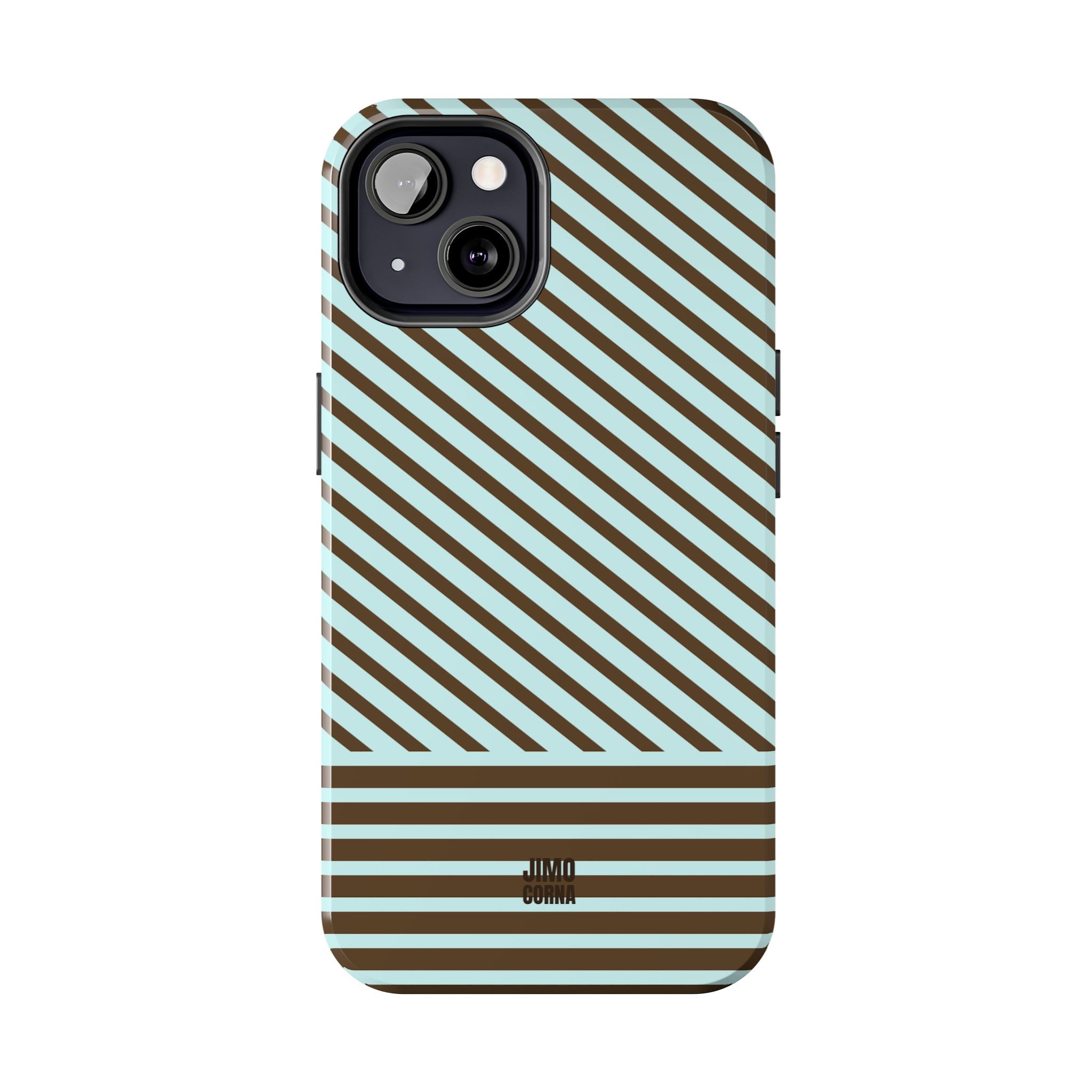 Asymmetrical Lines iPhone Case | Blue and Brown