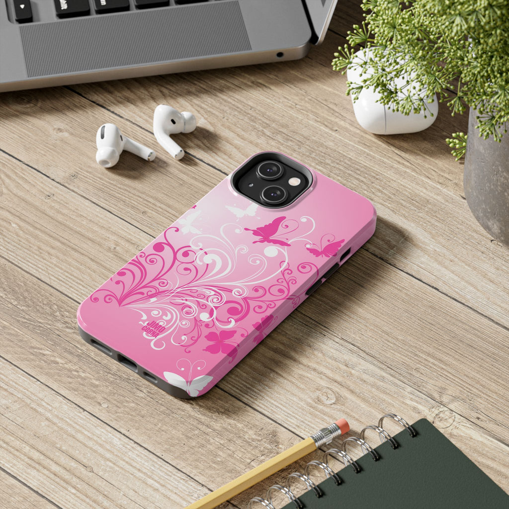 Pink Flutter Garden iPhone Case