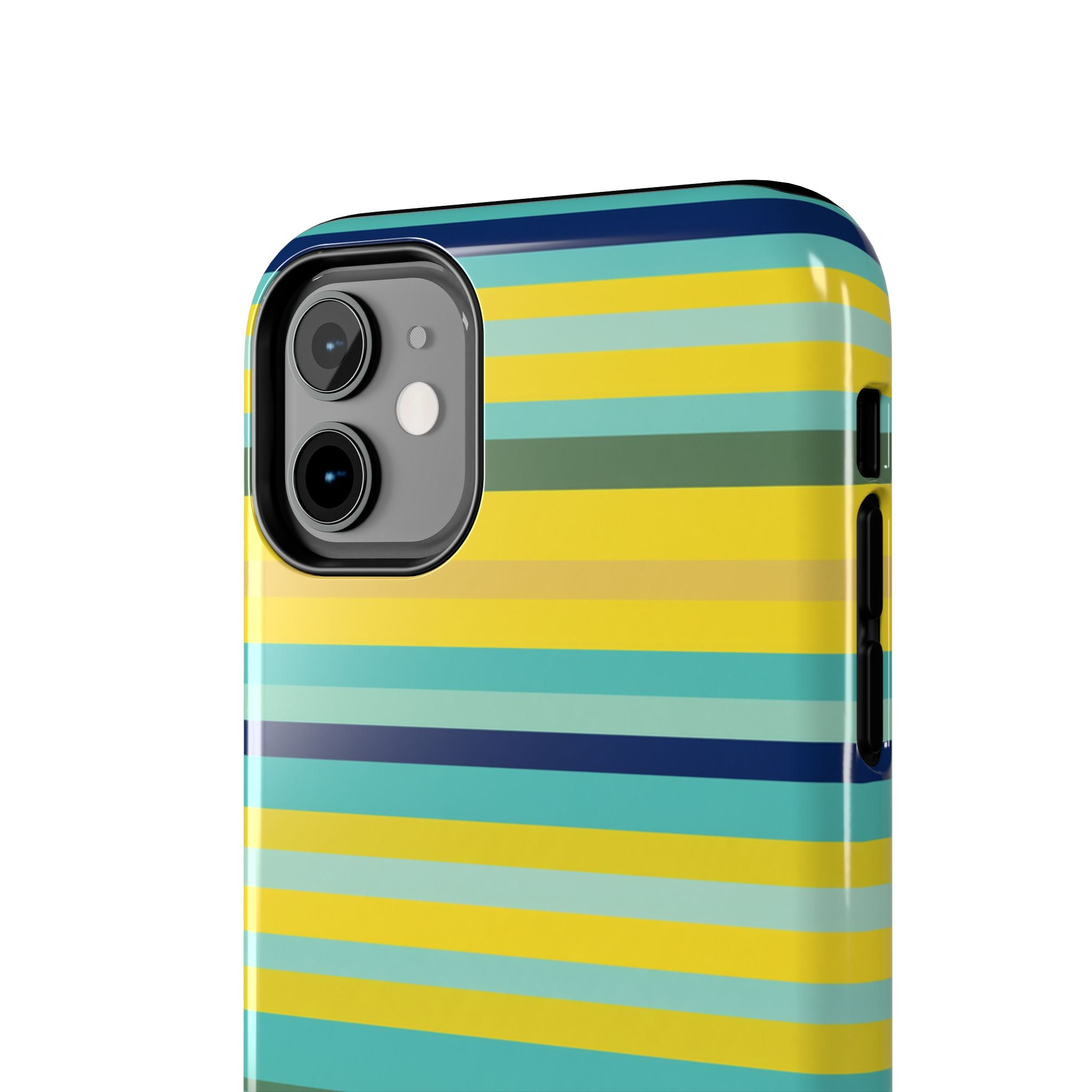 Blue Lemon Stripe iPhone Case