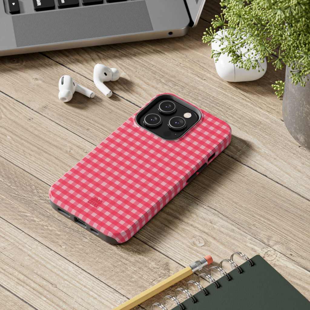 Farm Gingham iPhone Case | Hot Pink