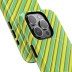 Angelina Stripes | Green - MagSafe iPhone Case
