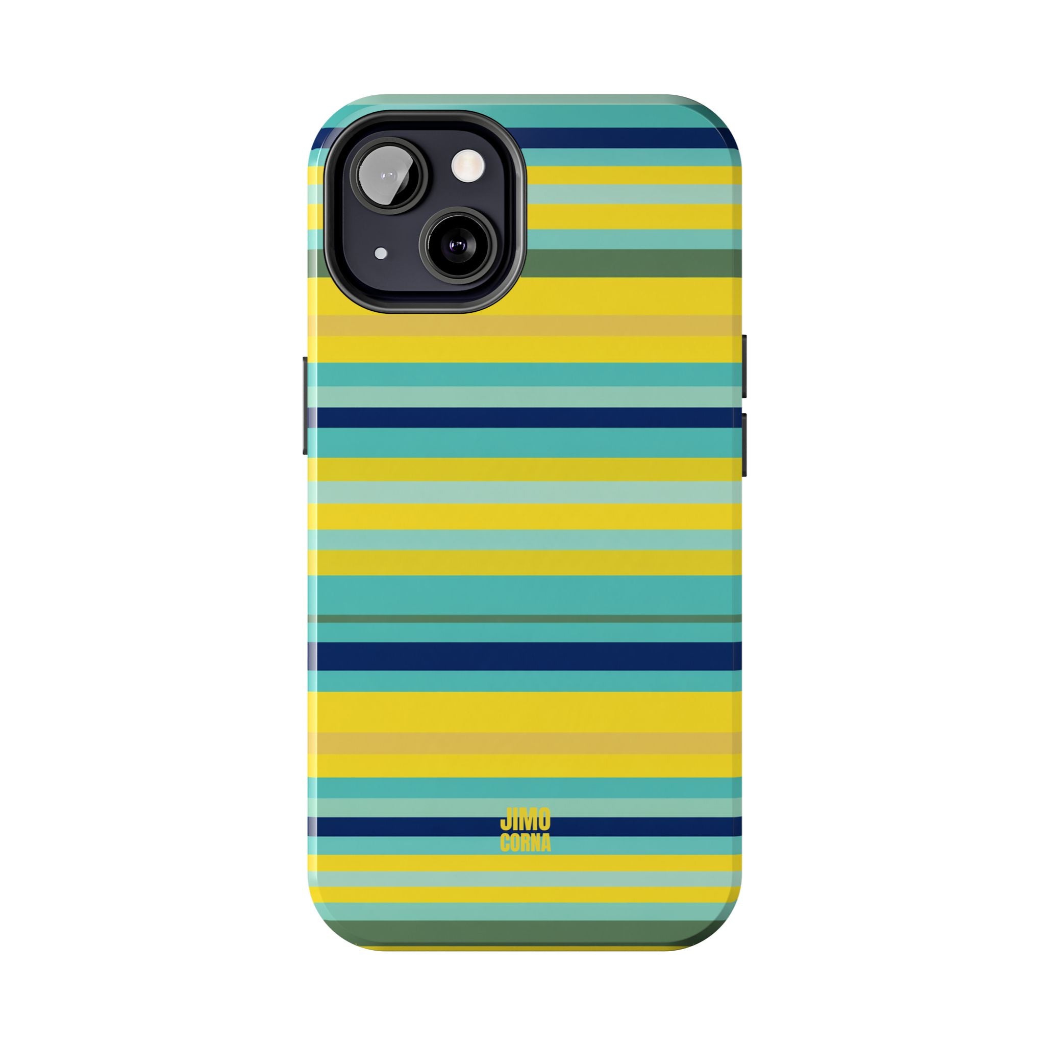 Blue Lemon Stripe iPhone Case