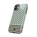 Asymmetrical Lines iPhone Case | Blue and Brown