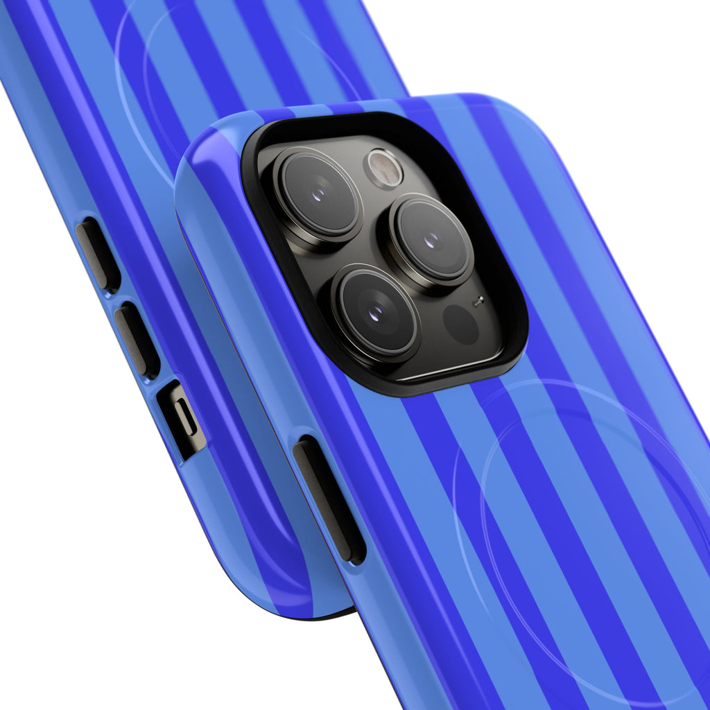 Blueberry Bold Stripes MagSafe iPhone Case