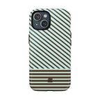 Asymmetrical Lines MagSafe iPhone Case | Blue and Brown