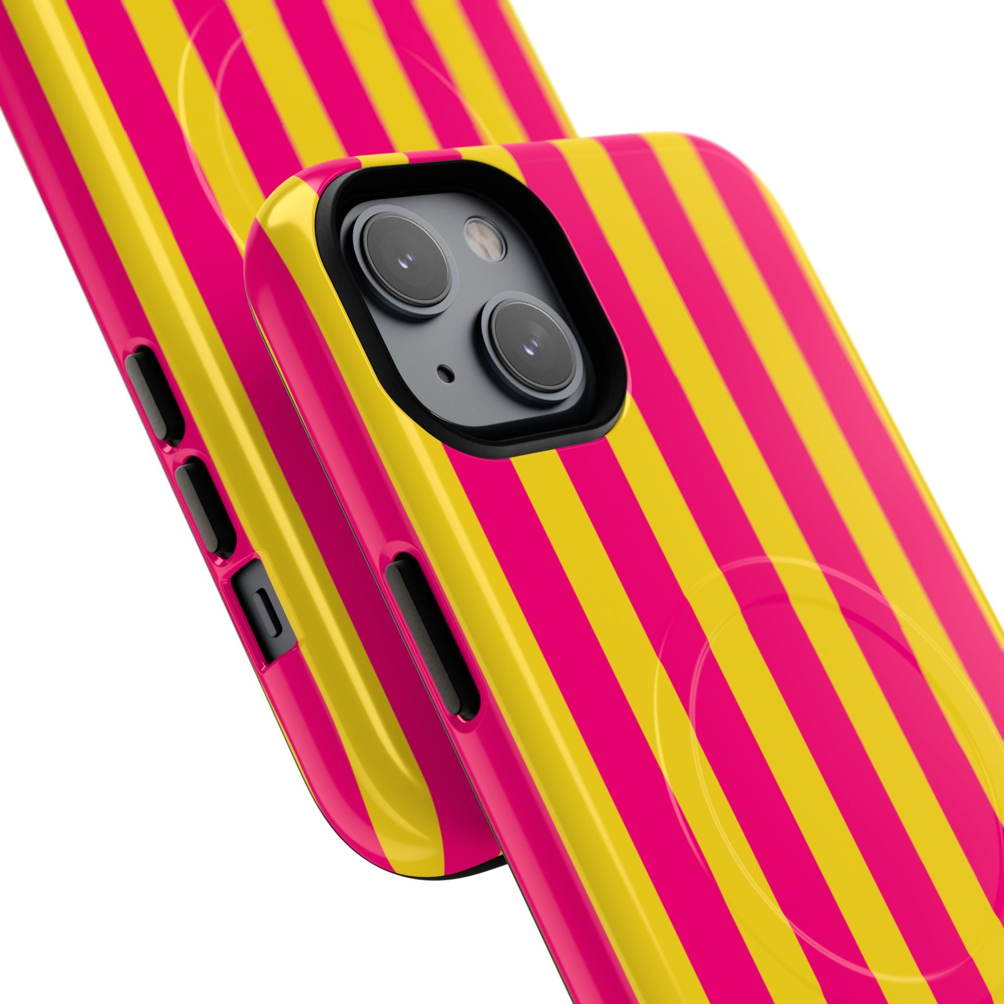 Bold Stripes MagSafe iPhone Case | Pink and Yellow